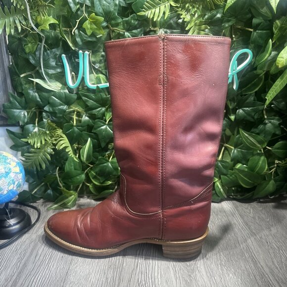 Vtg Frye 60s Classics Campus Boot Red Cognac Round Toe Men’s Size 10.5 EE Wide main image 8